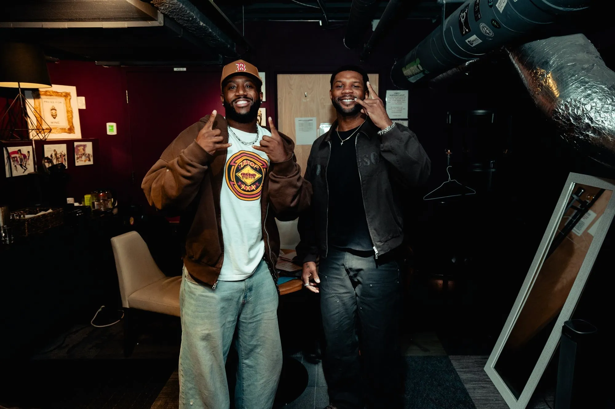 Mike and Pat backstage before the show