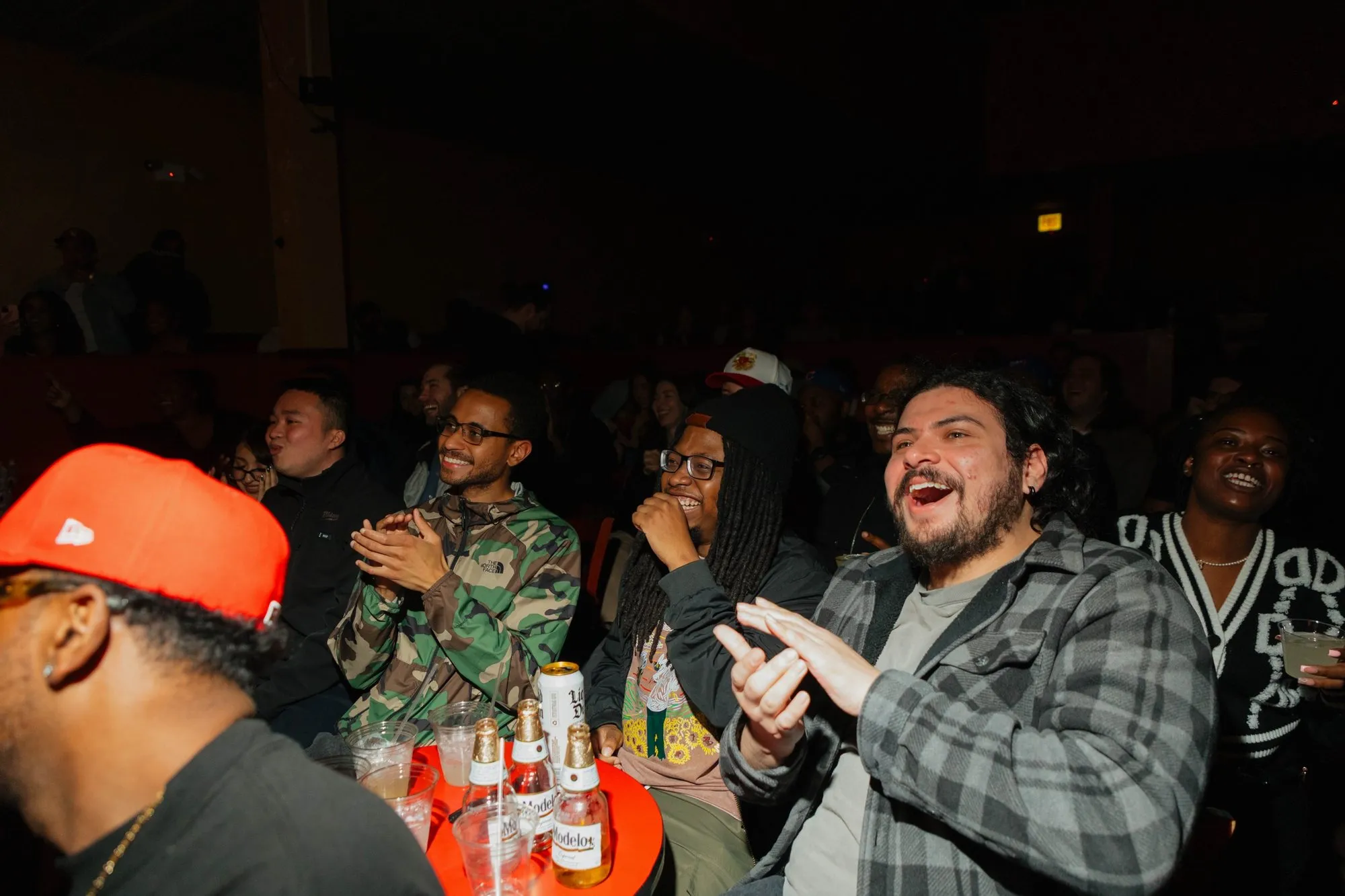 Fans cracking up in the crowd